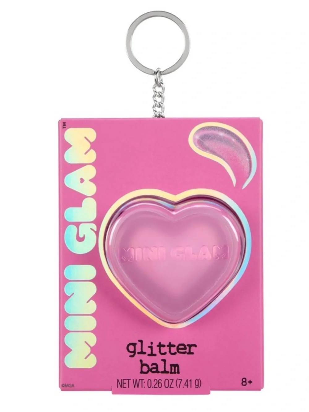 Mini Glam Cosmetics Pink Heart Glittery Balm Berry